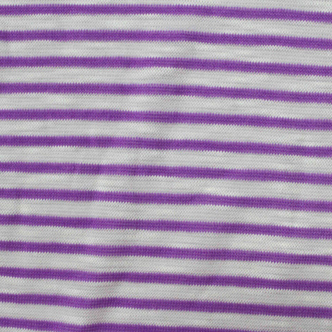 Purple Horizontal-Stripe Jersey Knit, 141 gsm
