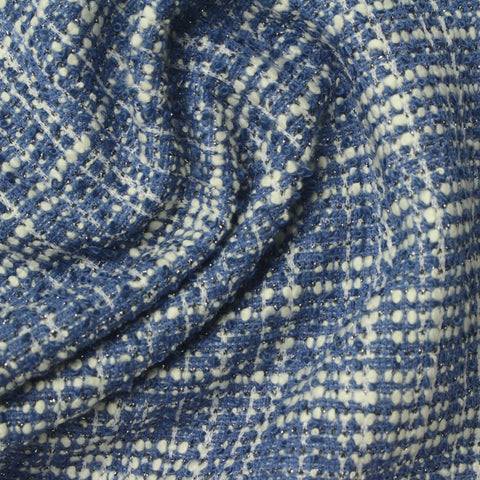 Blue Marl Bouclé, Poly-Cotton
