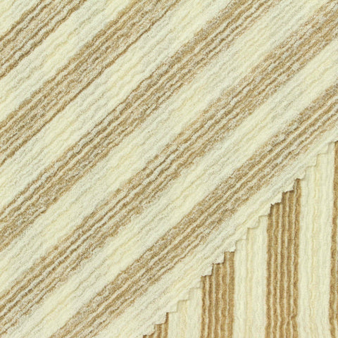 Cream Vertical-Stripe Warp Knit, Polyester, 170 gsm