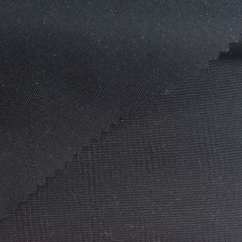 Viscose Nylon Stretch Ponte Knit Fabric, 350 gsm, 155 cm — Black
