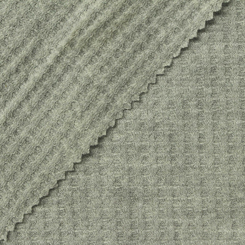 Polyester Viscose Stretch Waffle Knit Fabric, 170 gsm — Grey