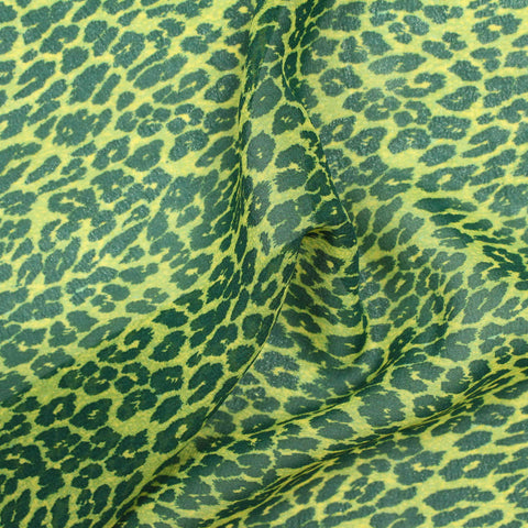 Green Leopard Chiffon, Polyester