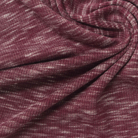 Light Grey Marl Rib Knit, Polyester, 190 gsm, 120 cm