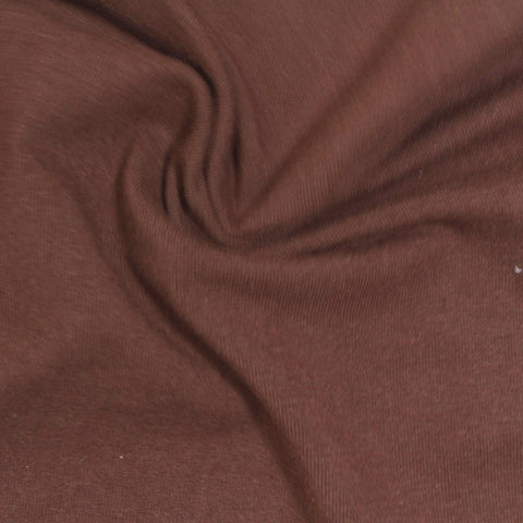 Brushed Cotton Stretch Jersey Knit Fabric, 300 gsm, 140 cm — Brown