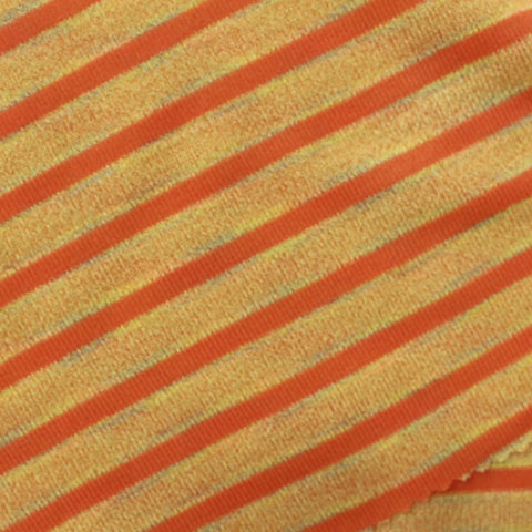 Orange Horizontal-Stripe Rib Knit, Viscose-Nylon, 130 gsm, 160 cm