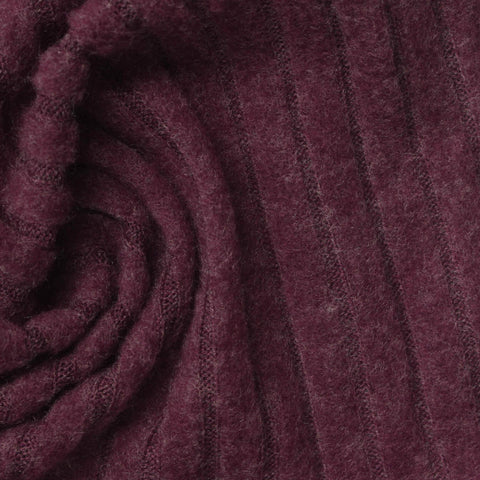 Plum Marl Rib Knit, Polyester