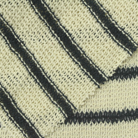 Cream Horizontal-Stripe Chunky Knit, Cotton