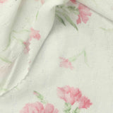 Pink Flowers Rib Knit, Cotton — photo 1