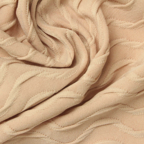Beige Tone-on-Tone Jersey Knit, Polyester, 211 gsm