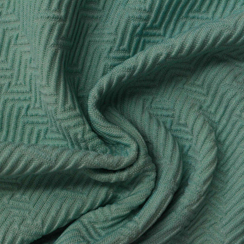 Teal Diagonal-Chevron Chunky Knit, Polyester