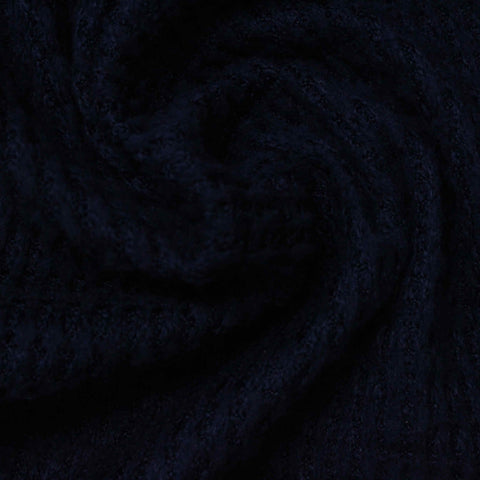 Polyester Stretch Waffle Knit Fabric, 180 gsm, 150 cm — Navy