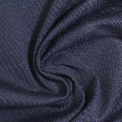 Cotton Nylon Stretch Ponte Knit Fabric, 250 gsm, 160 cm — Navy