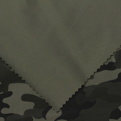 Dark Green Camo Interlock Knit, Nylon-Spandex