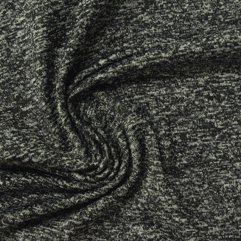 Black Marl Jersey Knit, Nylon-Poly