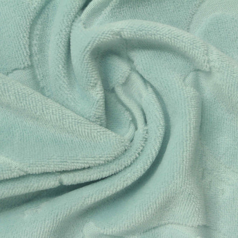 Light Aqua Tone-on-Tone Velvet, Cotton-Poly