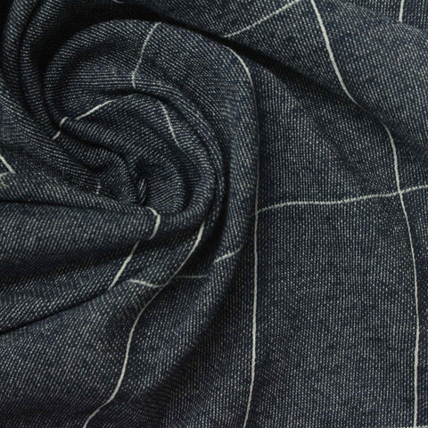 White Check Jersey Knit, Cotton-Poly