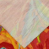 Red Abstract-Floral Milk Silk Knit, Polyester — photo 1