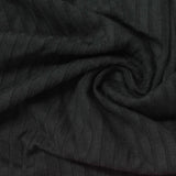 Polyester Viscose Stretch Rib Knit Fabric, 240 gsm, 155 cm — Black — photo 1