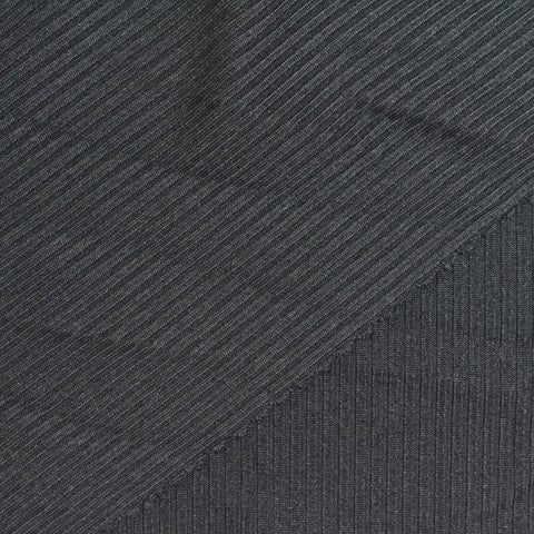 Polyester Stretch Rib Knit Fabric, 248 gsm, 164 cm — Navy