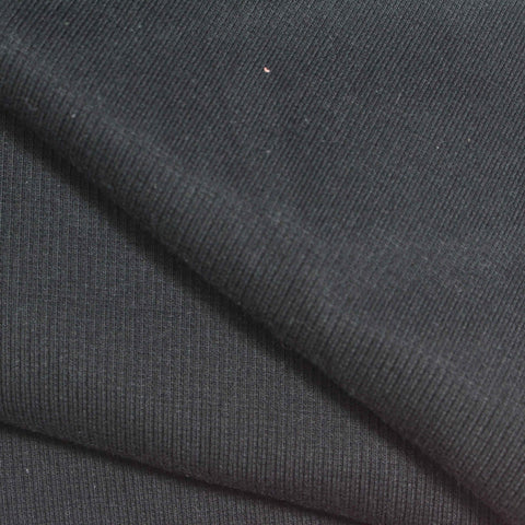 Cotton Stretch Rib Knit Fabric, 370 gsm, 130 cm — Grey