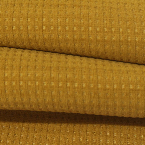 Mustard Subtle-Grid Knit, Polyester
