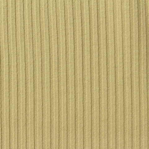 Brushed Polyester Viscose Stretch Rib Knit Fabric, 320 gsm, 155 cm — Khaki