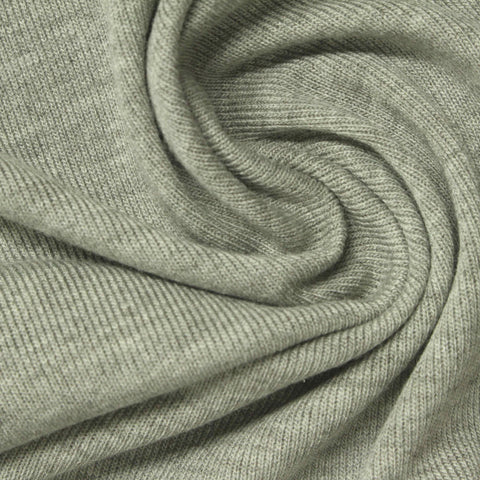 Green Heather Jersey Knit, Poly-Viscose, 215 gsm