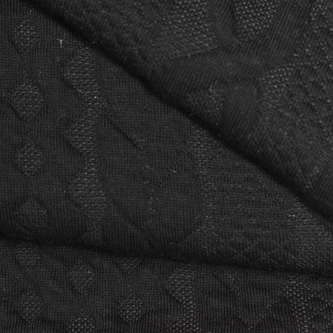 Black Tone-on-Tone Jacquard, Poly-Cotton, 320 gsm