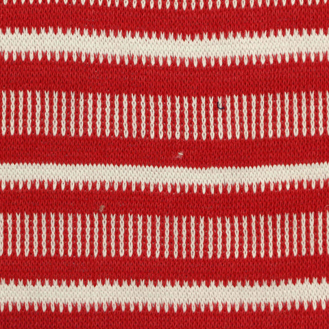 Red Horizontal-Stripe Chunky Knit, Cotton-Viscose