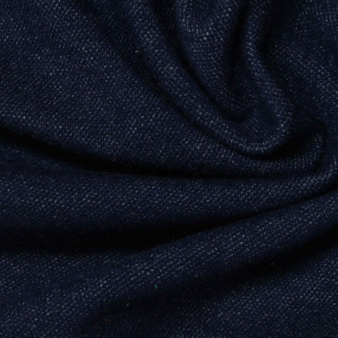 Dark Blue Marl Piqué Knit, Viscose-Poly