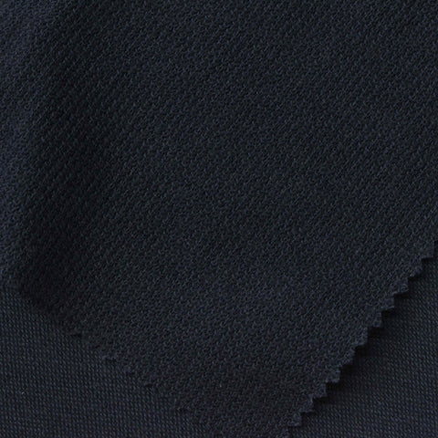 Dark Navy Textured Fleece, Cotton-Poly