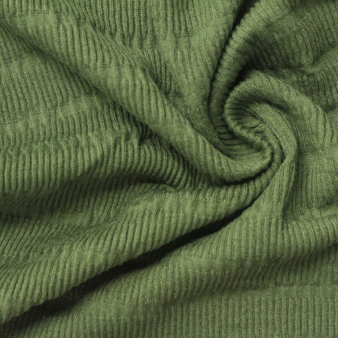 Green Horizontal-Band Crepe, Poly-Cotton
