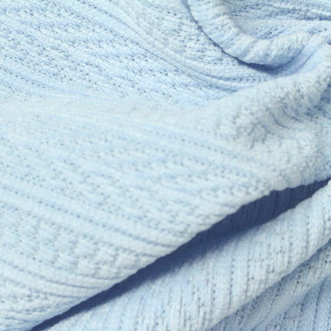 Jacquard Polyester Stretch Knit Fabric, 290 gsm, 165 cm — Blue