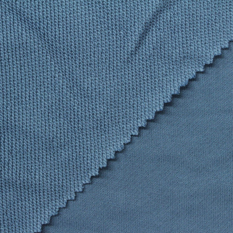 100% Cotton French Terry Fabric, 300 gsm, 190 cm — Blue