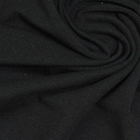 Cotton Modal Stretch Jersey Knit Fabric, 200 gsm, 160 cm — Black