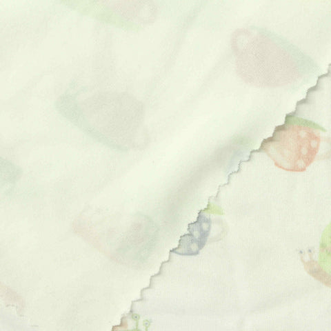 Pastel Green Shells Milk Silk Knit, Polyester, 148 gsm