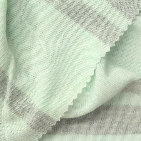 Grey Horizontal-Stripe Chunky Knit, Viscose-Poly, 217 gsm