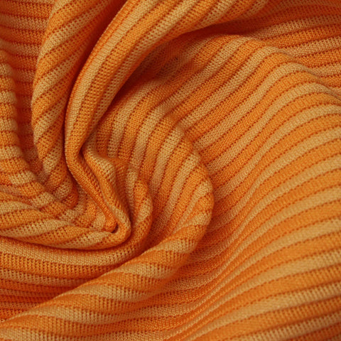 Orange Horizontal-Stripe Knit, 180 gsm