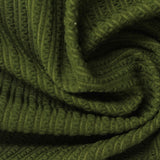 Green Vertical-Stripe Rib Knit, Polyester — photo 1