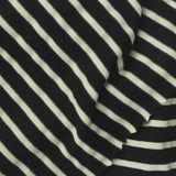 Black Horizontal-Stripe Rib Knit, Viscose, 205 gsm — photo 1