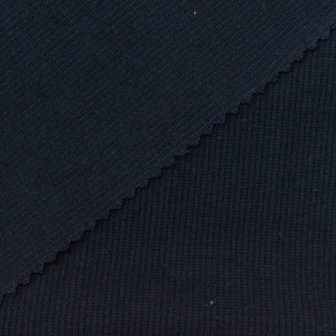 Dark Navy Rib Knit, Cotton