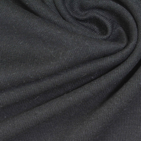 Cotton Scuba Knit Fabric, 223 gsm, 175 cm — Black