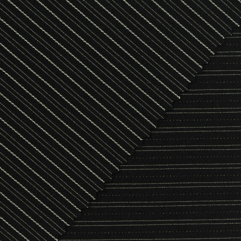 Black Horizontal-Stripe Bengaline, Viscose-Nylon, 260 gsm