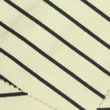 Black Horizontal-Stripe Rib Knit, Cotton-Poly, 350 gsm — photo 1