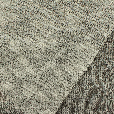 Black Heathered-Marl Chunky Knit, Viscose-Poly, 165 gsm