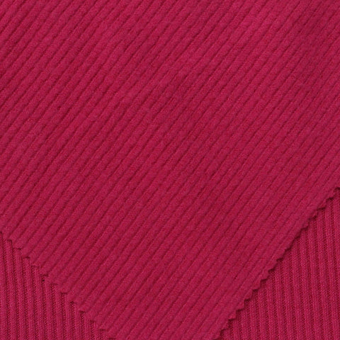 Magenta Rib Knit, Viscose-Poly