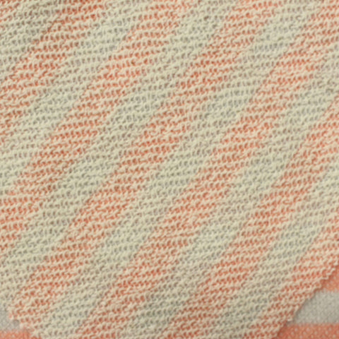 Peach Horizontal-Stripe French Terry, Poly-Cotton
