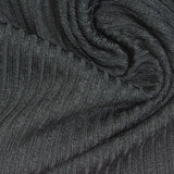 Polyester Stretch Rib Knit Fabric, 270 gsm, 135 cm — Grey — photo 1