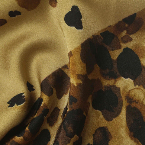 Tan Leopard Rib Knit, Polyester