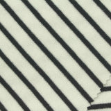 Black Horizontal-Stripe Scuba Knit, Poly-Viscose — photo 1